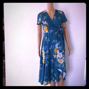 Teal floral dress